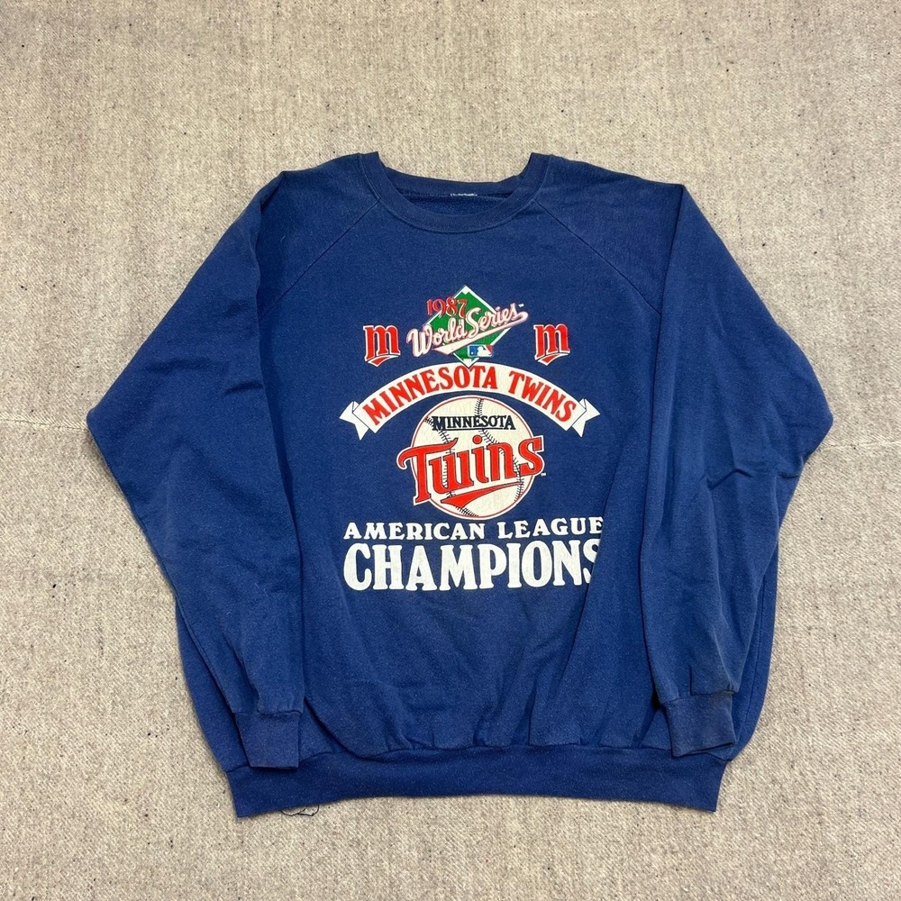 Vintage Minnesota Twins Sweatshirt Mens XXL Blue‎ 1980s MLB Baseball